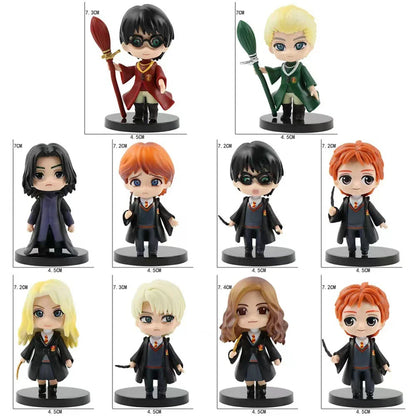 10Pcs/Set Harry Potters Figures Anime Q Version PVC Doll Toys