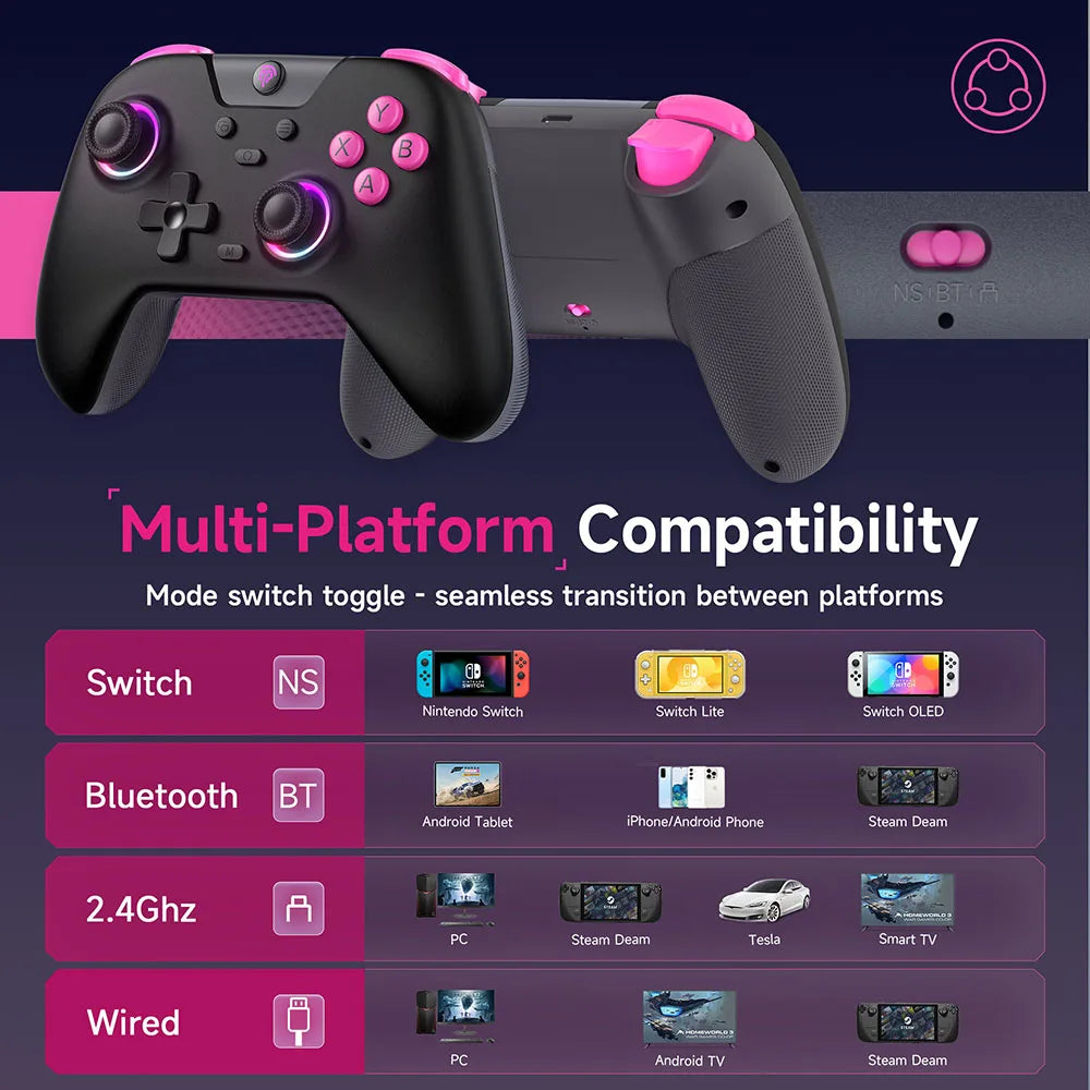 Gamepad Bluetooth Gaming Controller Compatible with PC/Phone/Switch/Steam