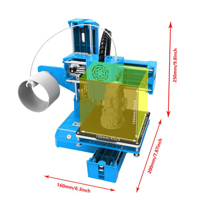 MINI 3D Printer 10*10cm No Heated Bed One-Key Printing with TF Card