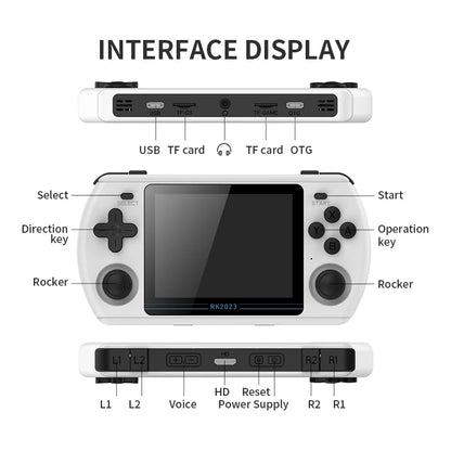 3.5 Inch 4:3 IPS Screen Retro Handheld Video Game Console RK3566 Chip Dual Speaker