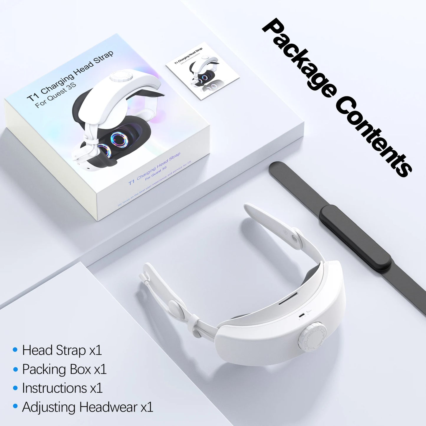 Battery Head Strap for Quest 3S 10000mAh Rechargeable Batter Adjustable Comfy Head Cushion to Reduce Head Pressure Fast Charging