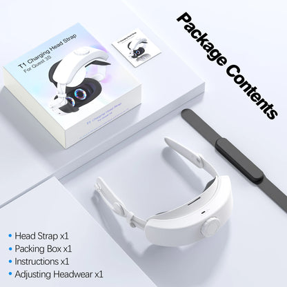Battery Head Strap for Quest 3S 10000mAh Rechargeable Batter Adjustable Comfy Head Cushion to Reduce Head Pressure Fast Charging
