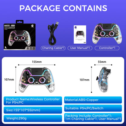 Wireless Gaming Controller Compatible with PS4/Switch/PC/Android/IOS