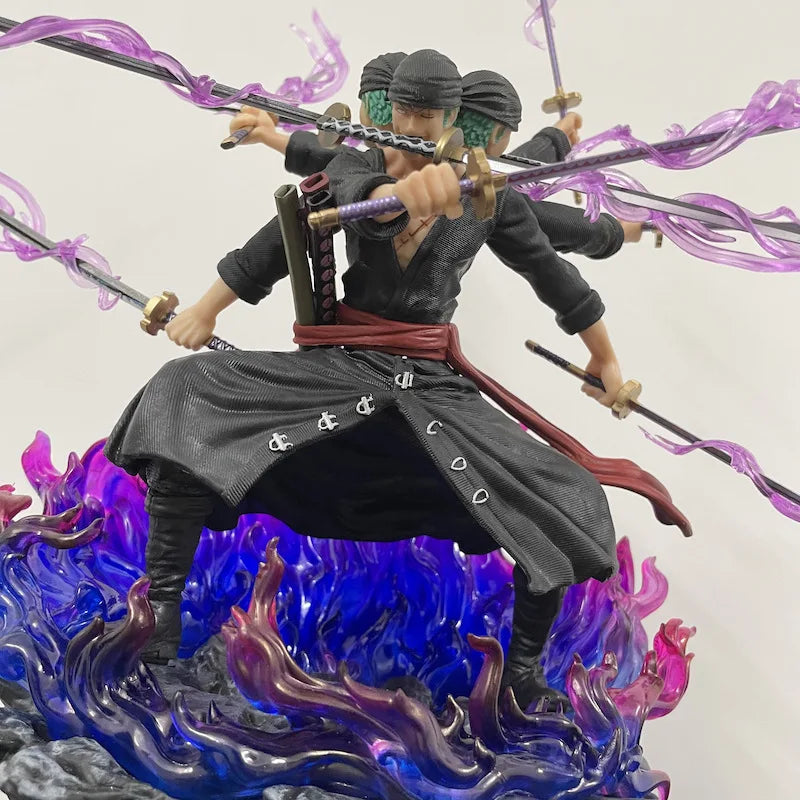 40cm Anime Zoro Figure Wano Onigashima 9 Swords Style