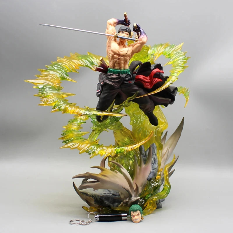 30cm Figures Roronoa Zoro Anime Figure With Light Standing Model