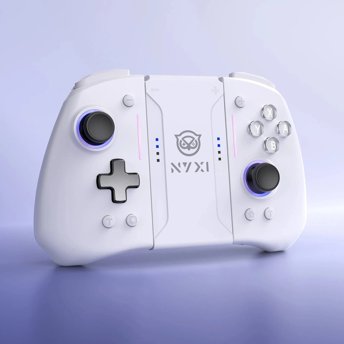 Joystick Wireless Gaming Controller White Gamepad with RGB Lights