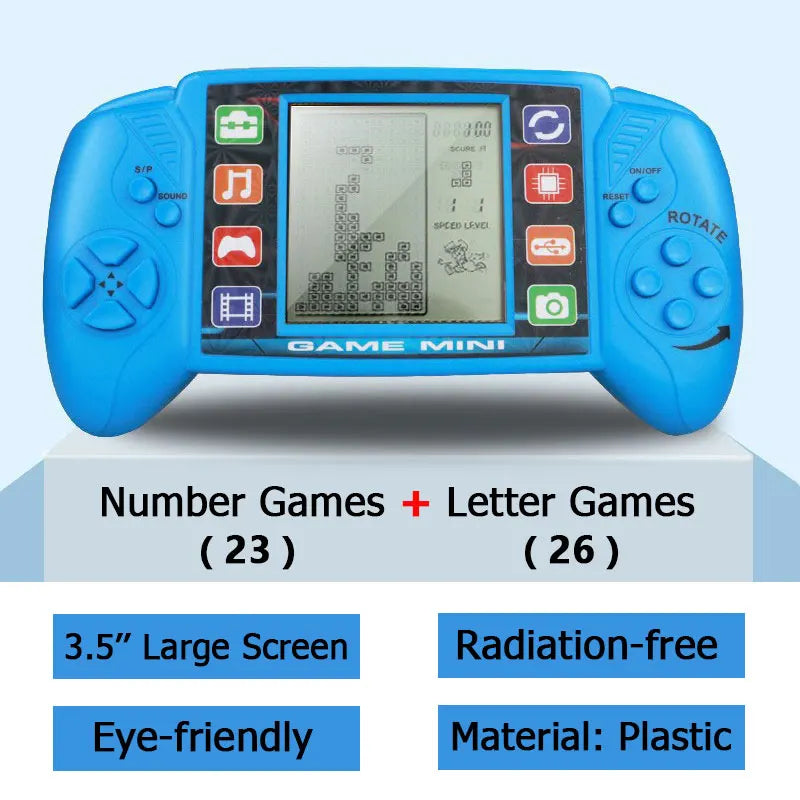 Handheld Game Players Puzzle Nostalgic Tetris Game Console Large Screen