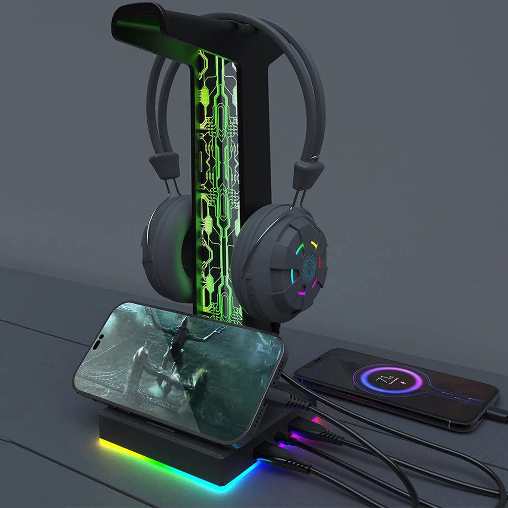 RGB Gaming Headphone Stand 10 Lighting Effects Headphone Stand