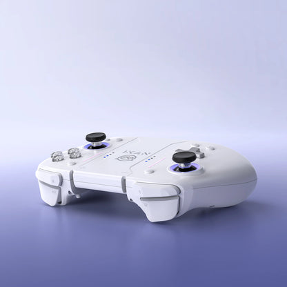 Joystick Wireless Gaming Controller White Gamepad with RGB Lights