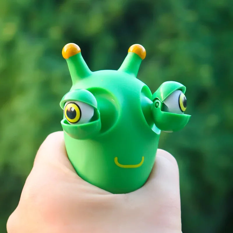 Green Eye Caterpillar Pinch Toys Adult Kids Stress Relief Toy