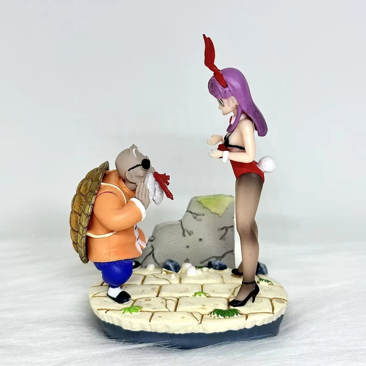 10cm Dragon Ball Master Roshi And Bunny Girl Bulma Pvc Figures