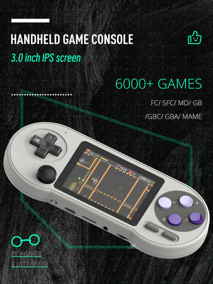 Handheld Game Console 3 Inch IPS Retro Game Consoles Built-in 6000 Games