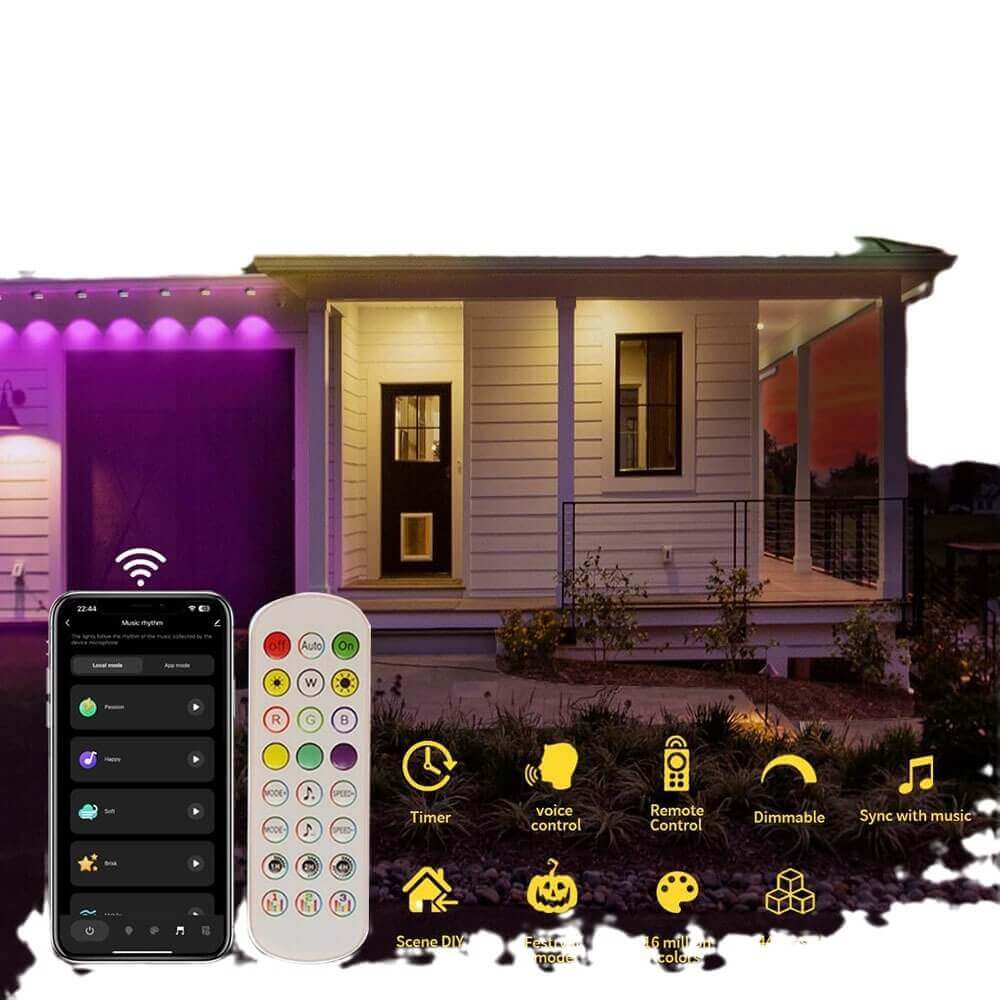 RGB+IC Smart Strip Light 120ft with 80 LED Outdoor Use