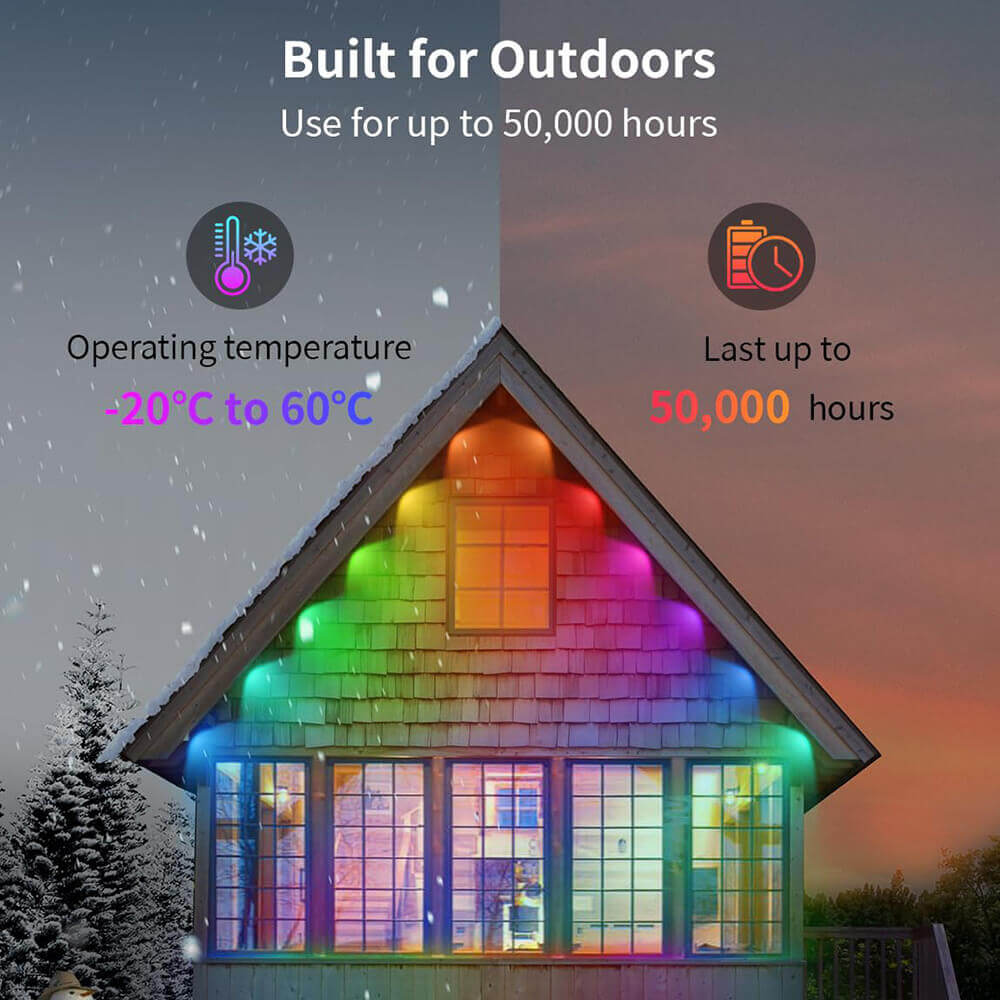 RGB+IC Smart Strip Light 120ft with 80 LED Outdoor Use