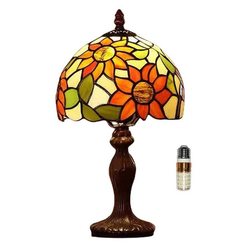 8" Tiffany Style Table Lamp, Sunflower Stained Glass Lamp