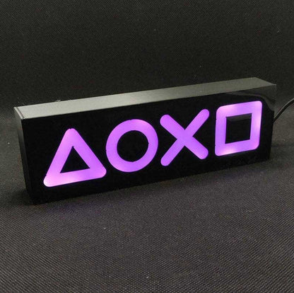 Handmade WOOD PLAYSTATION ICONS Led Lightbox Sign