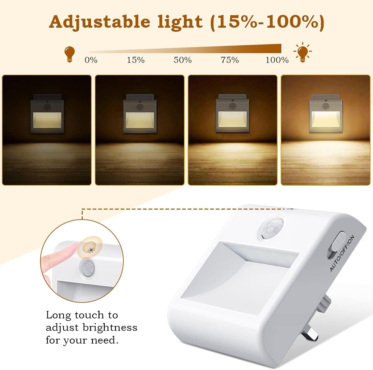 [2 Pack] LED Motion Sensor Night Light Warm - YouWei Trade