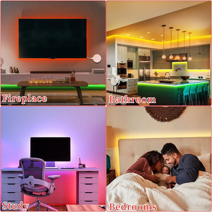 LED Lights for Bedroom, 25FT RGB LED Strip Lights with 44 Keys IR Remote - YouWei Trade