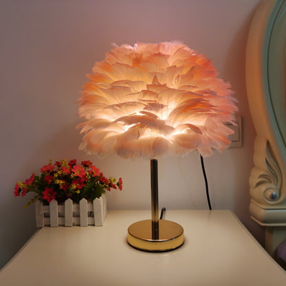 Feather Lamp feather floor lamp Deco Gift Princess Bedroom Atmosphere Light - YouWei Trade