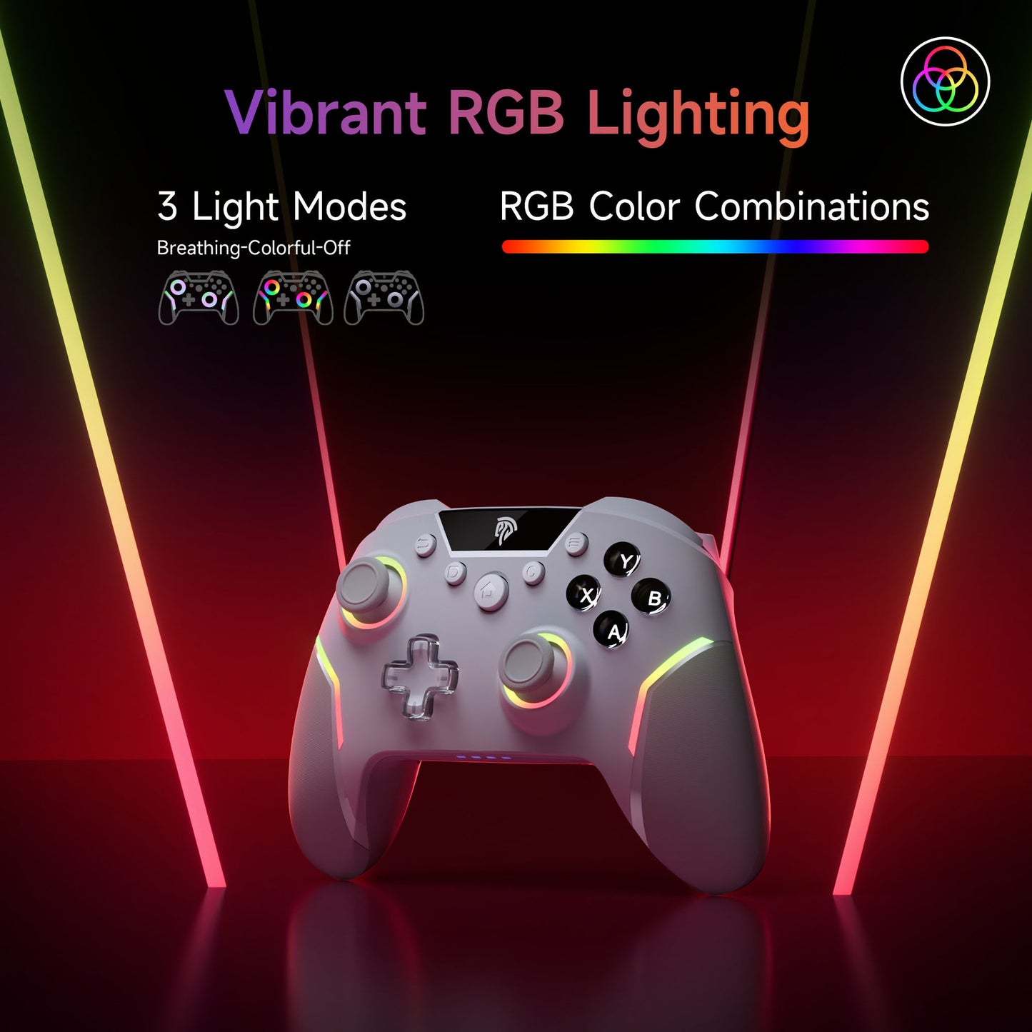 Wireless Gaming Controller with RGB Backlit