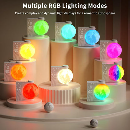 TYPE-C MoonLamp with Daylight Alarm Clock, RGB 8-Color Moonlight (Energy Class A)