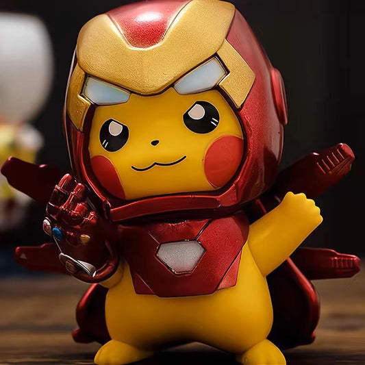 Pikachu cosplay Avengers Iron Man costume Figures