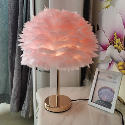 Feather Lamp feather floor lamp Deco Gift Princess Bedroom Atmosphere Light - YouWei Trade