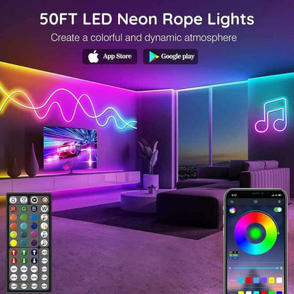 50Ft Neon Rope Strip Lights