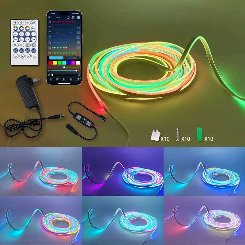 32.8FT RGB Neon Strip Light Sync Music