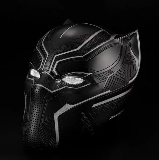 Wearable Black Color Panther Helmet Touch Eye Light Mask