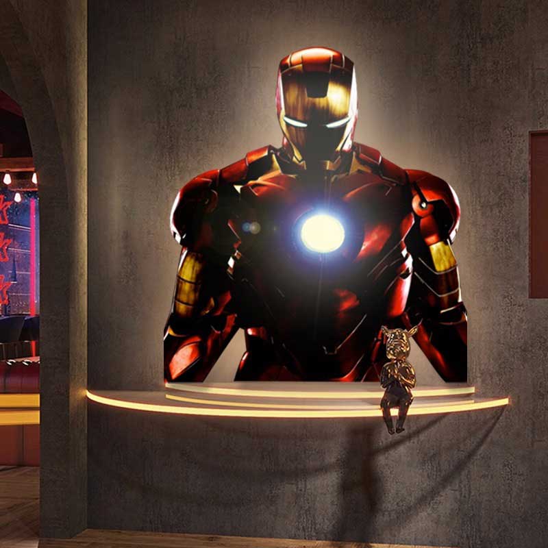 LED light 3D Installation Painting Iron Man Wall Gaming Light 220V