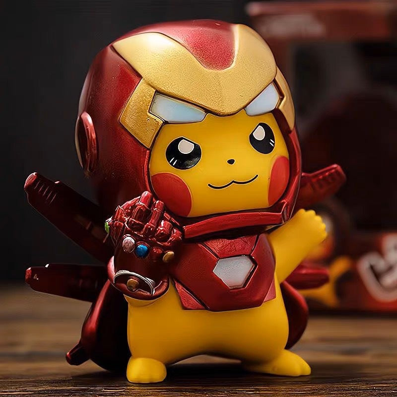 Pikachu cosplay Avengers Iron Man costume Figures