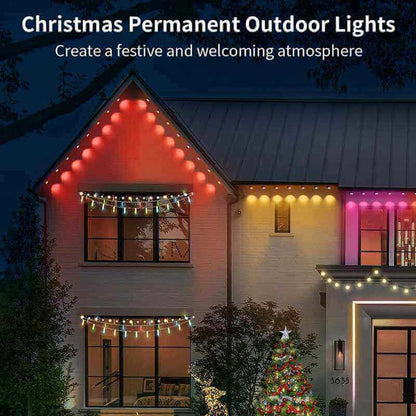 IC Eaves Strip Lights + 120ft 80LEDs RGB, Permanent Outdoor Lights