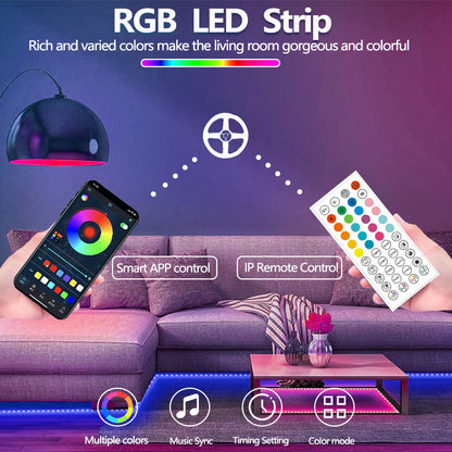 Bluetooth LED Light Strip Set RGB Colorful Light Strip Gaming 44KEY