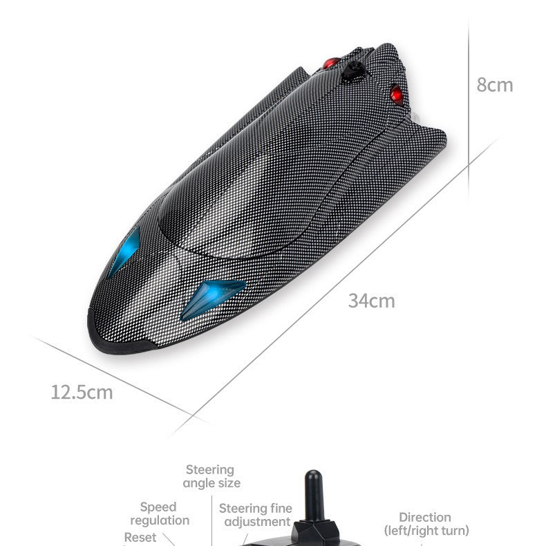 Carbon Fiber 20+MPH Fast RC Boats with LED Light Toys Gift Dual-electric version