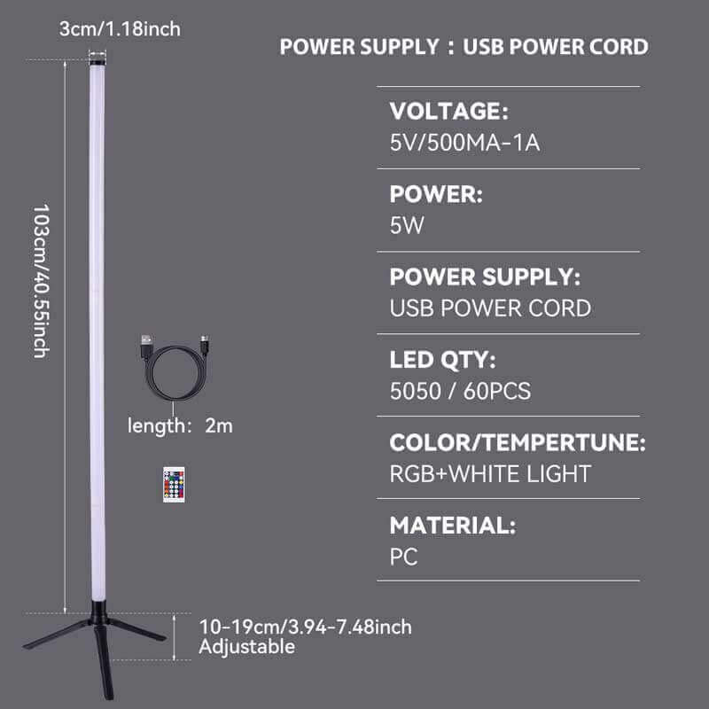 2Pack  5W RGB Remote Control Floor Lamp