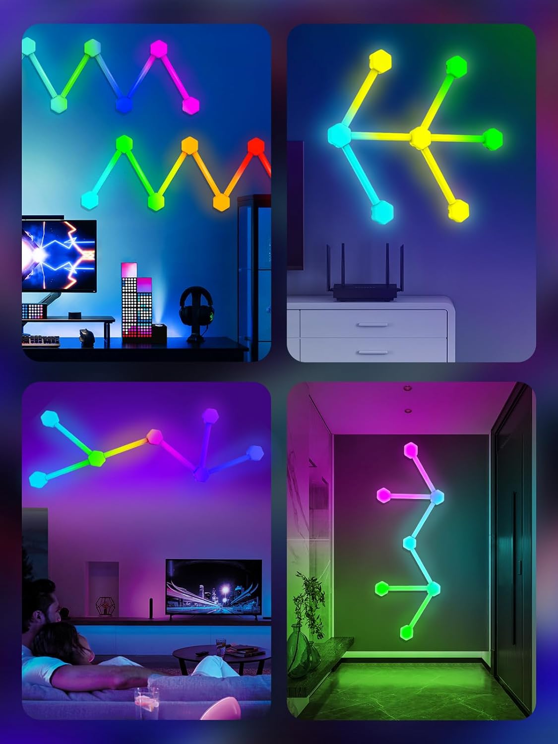 Hexagon RGB Wall Lights 14 Pack - YouWei Trade