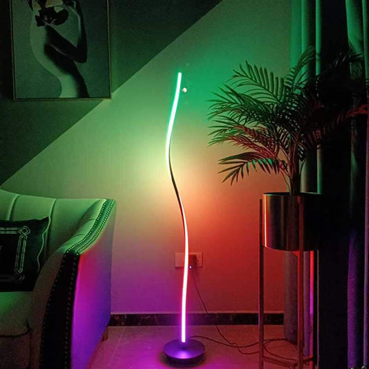 Lampadaires LED RGB en forme de S avec télécommande