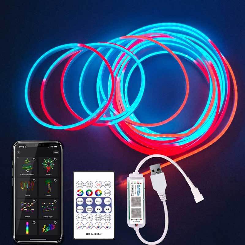 32.8FT RGB Neon Strip Light Sync Music