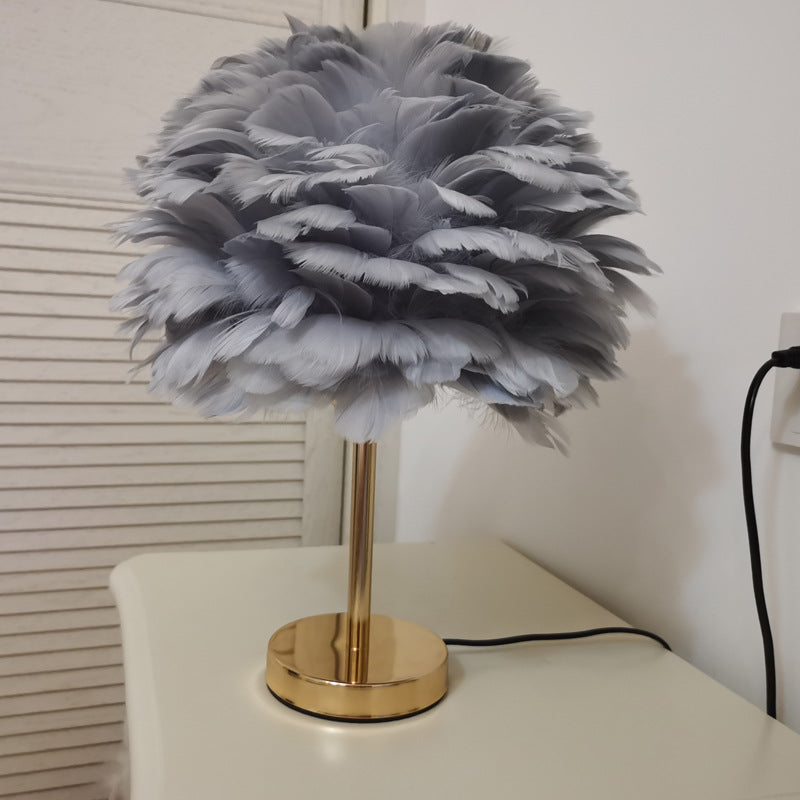 Feather Lamp feather floor lamp Deco Gift Princess Bedroom Atmosphere Light - YouWei Trade