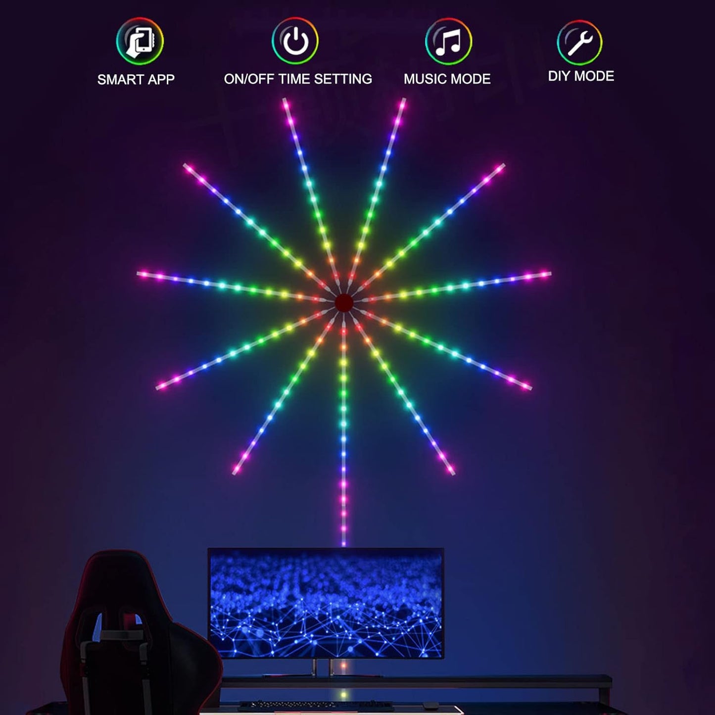 Firework LED Strip Lights with Remote App Control