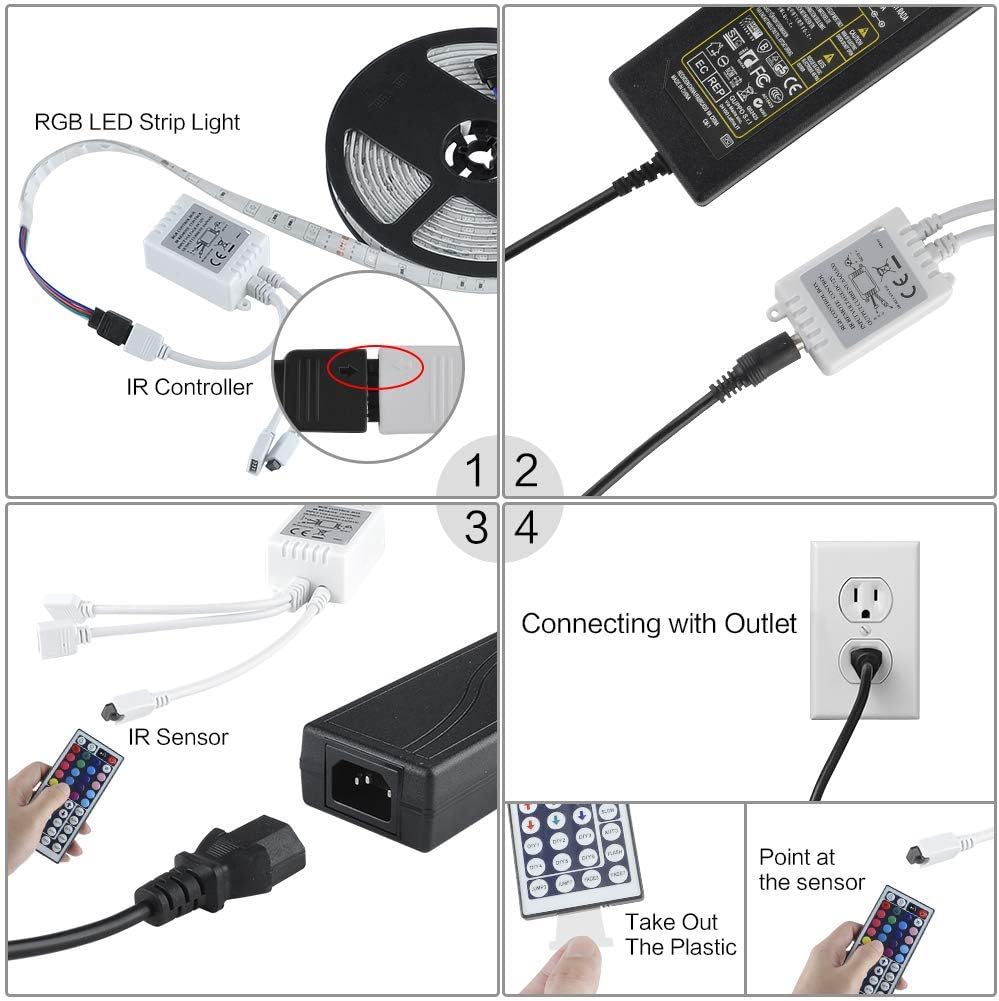 RGB LED Strip Lights Remote Controller 12V 5APower Supply12 - YouWei Trade