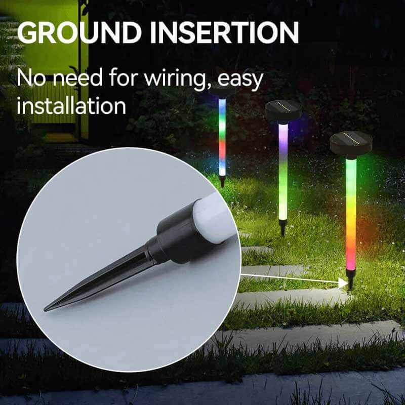 RGB Color Solar Powered Lawn Light 4Sets