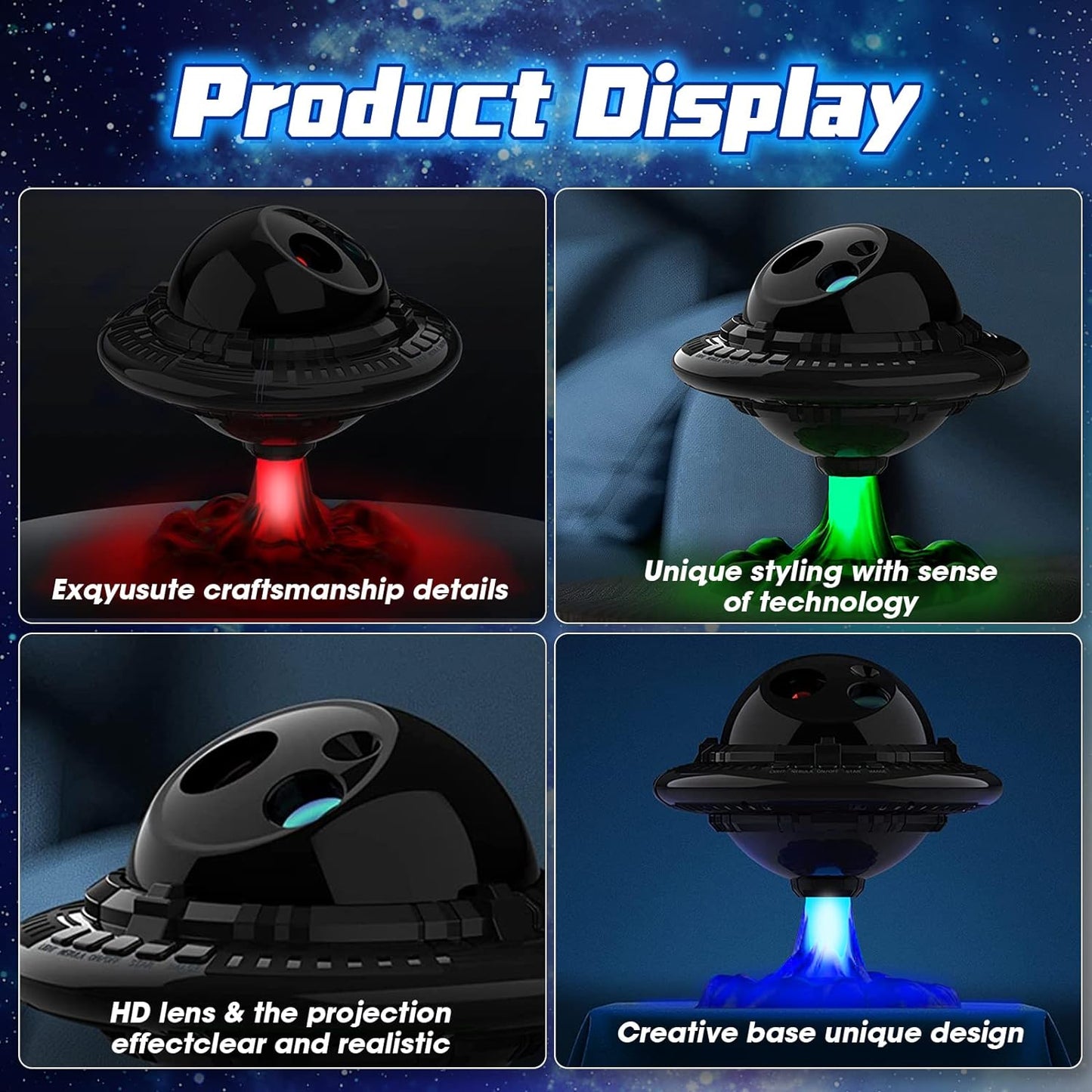 UFO starry sky projection lamp USB atmosphere lamp - YouWei Trade