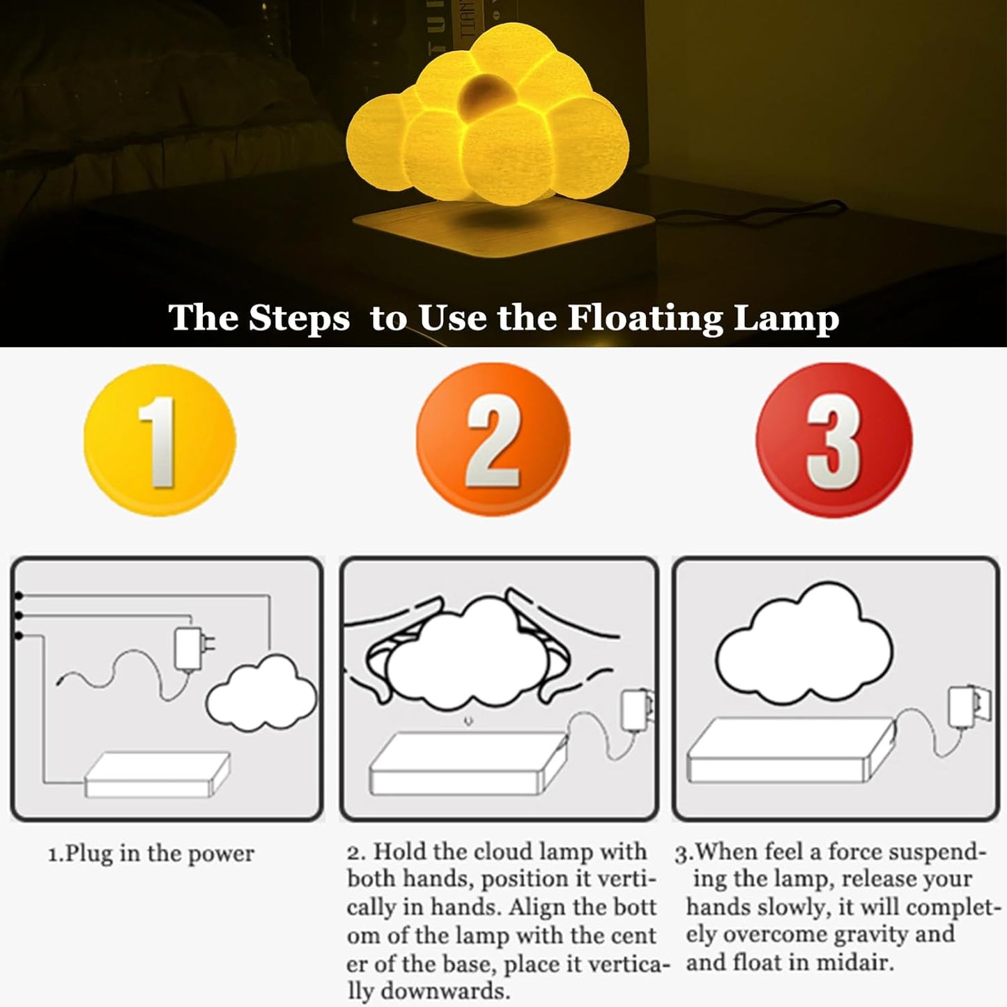 Magnetic Floating Cloud LED Light Desk Lamp - YouWei Trade