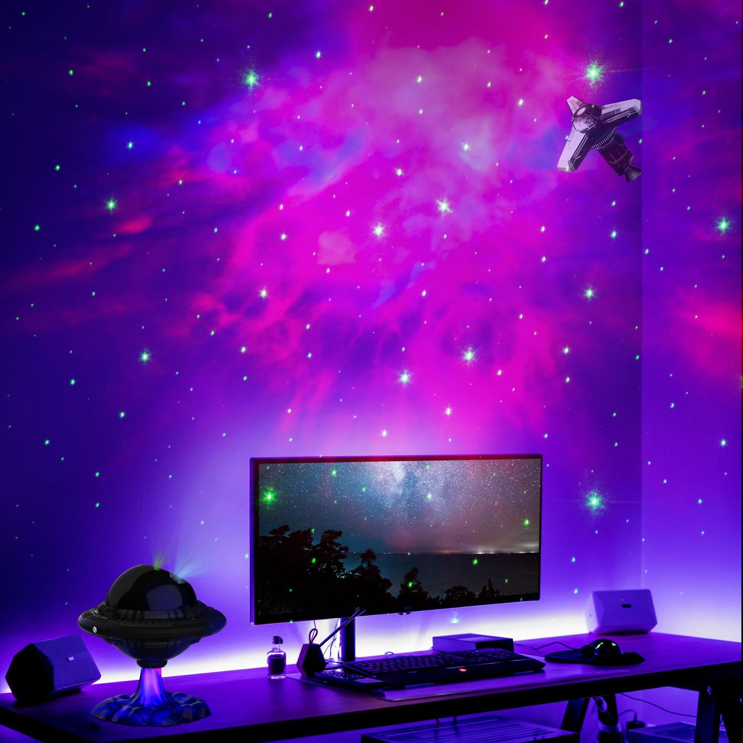 UFO starry sky projection lamp USB atmosphere lamp - YouWei Trade