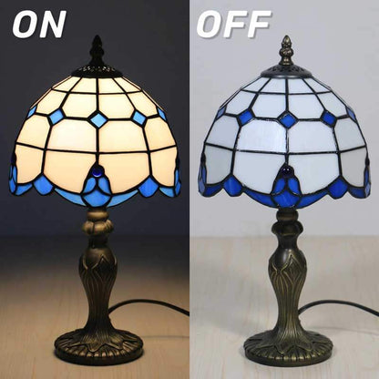 8" Tiffany Style Table Lamp, Sunflower Stained Glass Lamp