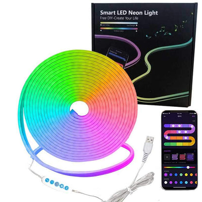 Bande lumineuse LED flexible colorée au néon avec USB