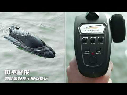 Carbon Fiber 20+MPH Fast RC Boats with LED Light Toys Gift Dual-electric version