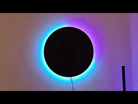 Smart Rgb Wall Light Panel Round Remote Control